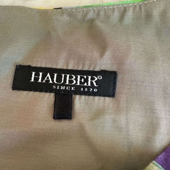 Hauber silk blend floral water colors dress with belt size M - Picture 5 of 8